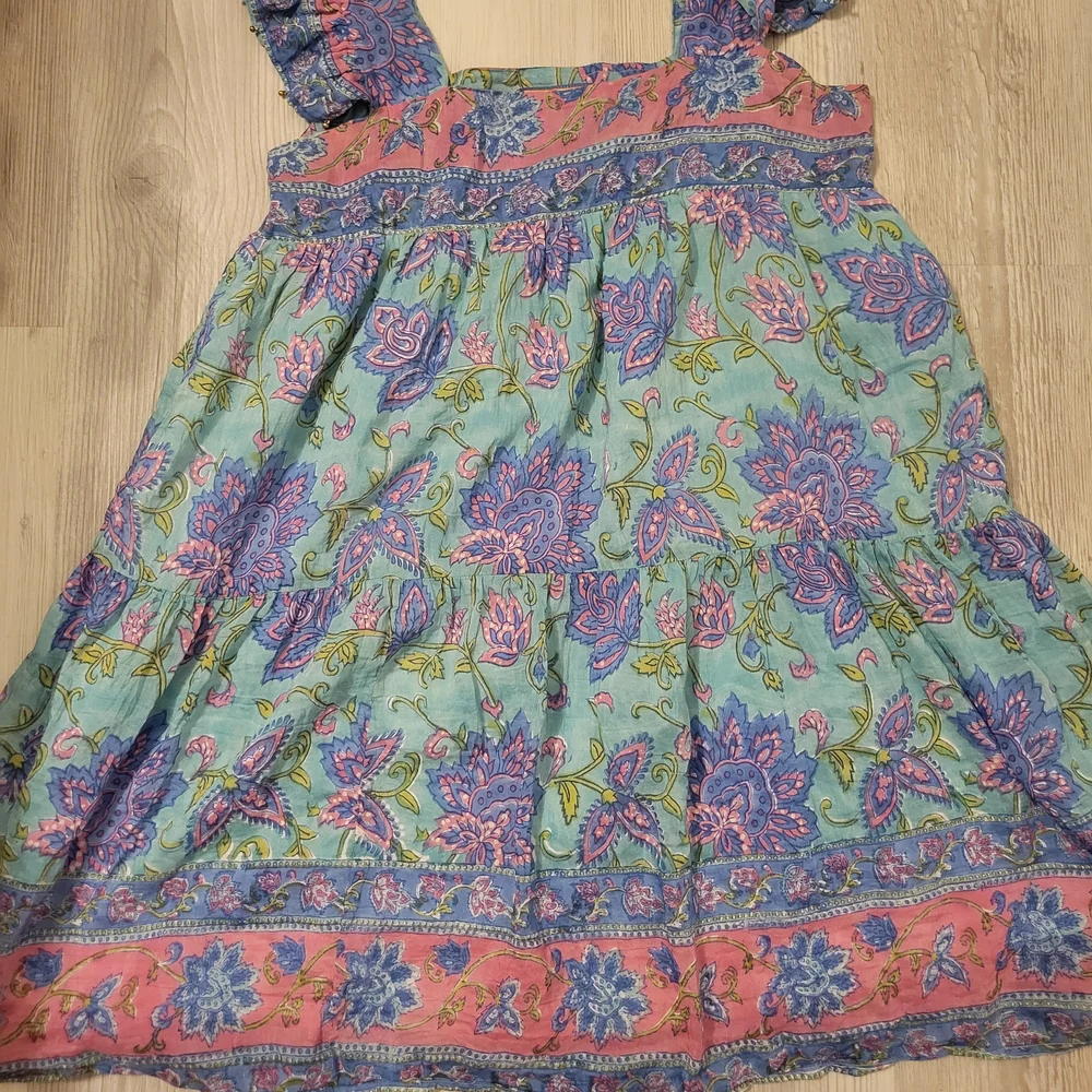 Bell by Alicia Bell Floral Casual Dress - Blue and Pink Sz Small MSRP $340 - Picture 6 of 10